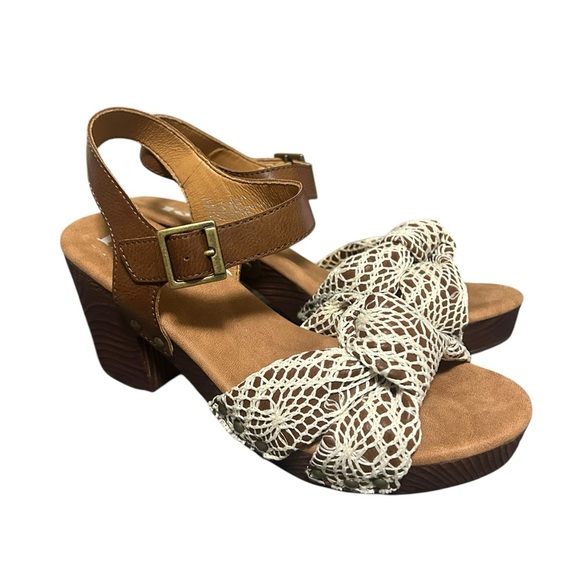 KORKS Natalia Knot Sandal Slingback Platform Crochet in Brown Women’s Size 9 - Picture 2 of 6
